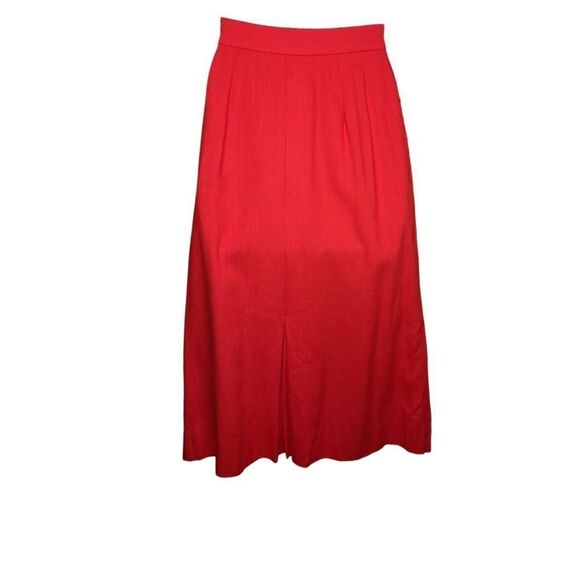 NEW Vintage‎ 80s bright red modest midi skirt M - Picture 3 of 10
